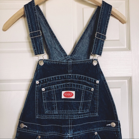 Revolt Jeans Womens Plus Size Denim Bib Overalls
